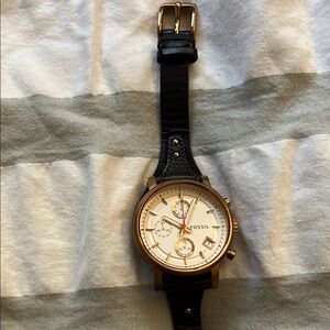 Fossil Black and Gold Watch